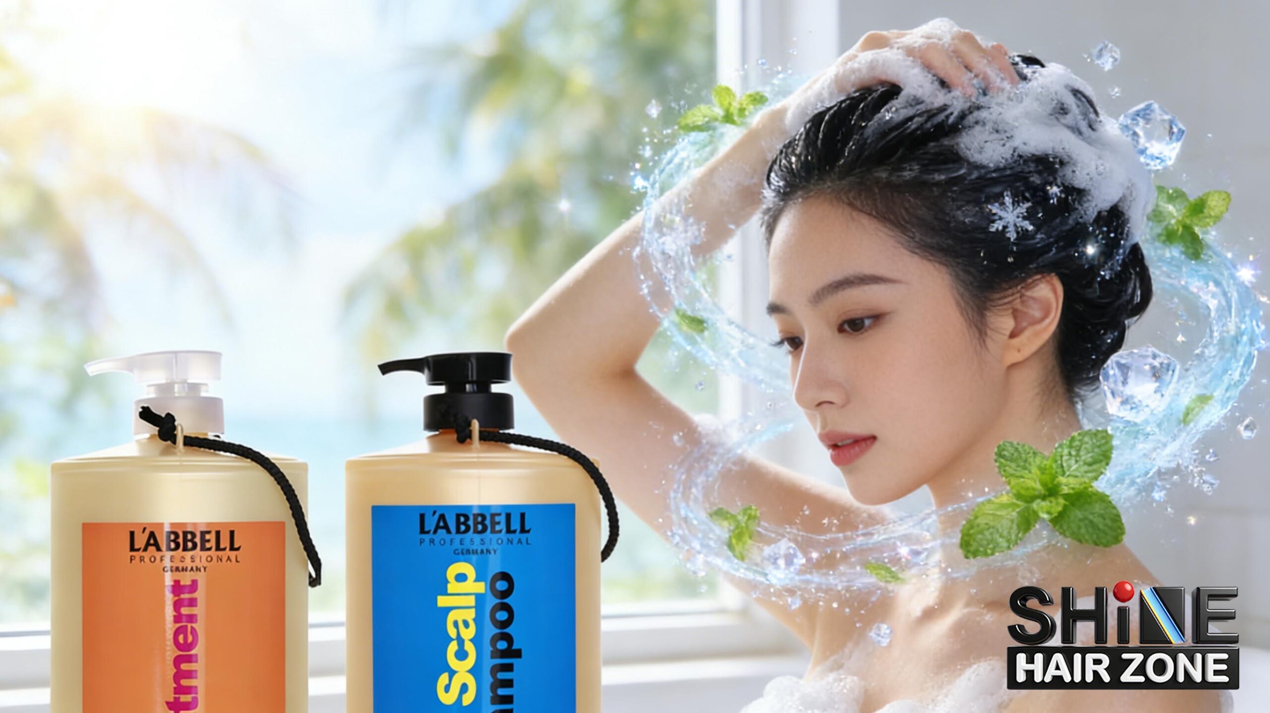 Cuaca Panas: Kulit Kepala Berminyak? Set Syampu Ais L'ABBELL 3000ml | Shine Hair Zone