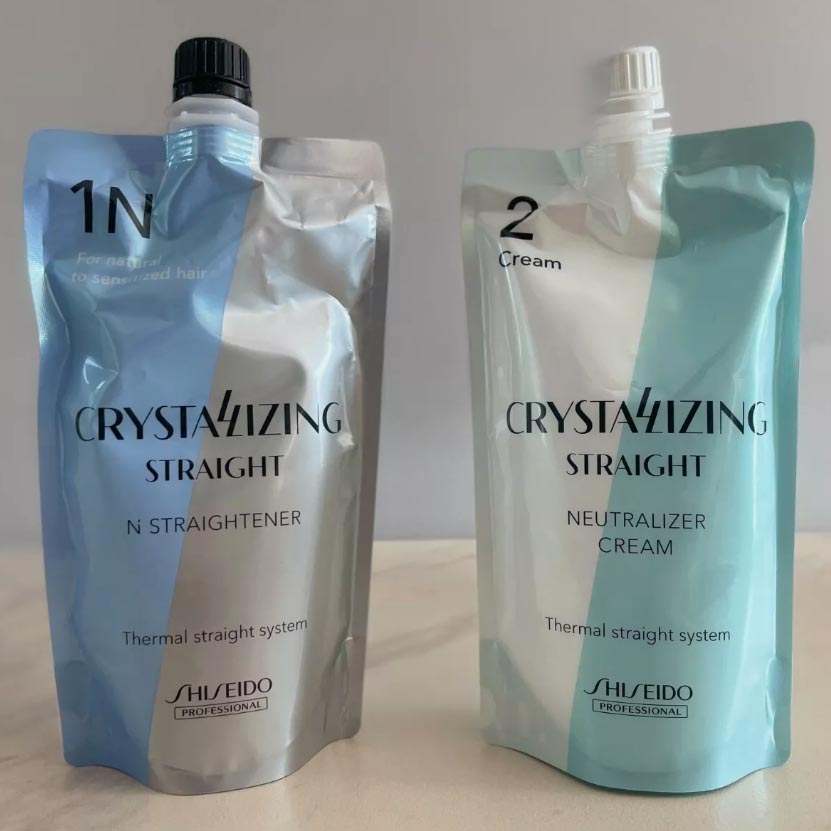 SHISEIDO Crystallizing 1N (N1) Straightener & Neutralizer 2 Cream Set 400g – Ubat Rebonding for Colored Hair