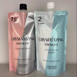 SHISEIDO Crystallizing 1S Straightener & Neutralizer 2 Cream Set 400g – Ubat Rebonding for Damaged Hair