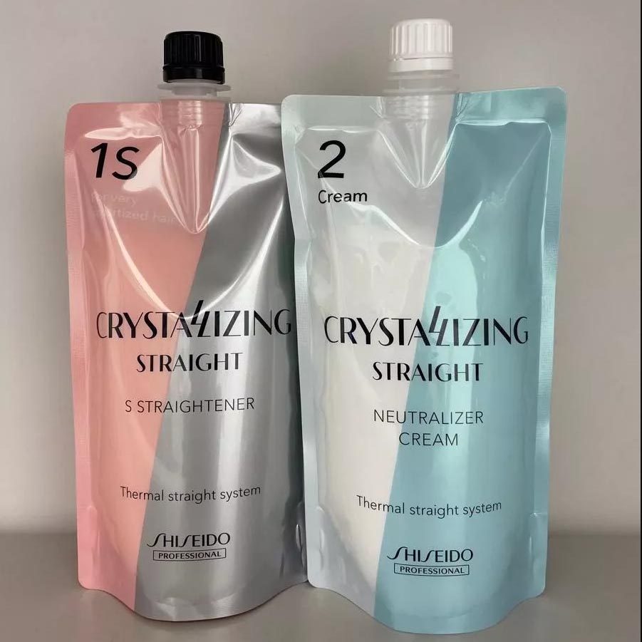 SHISEIDO Crystallizing 1S Straightener & Neutralizer 2 Cream Set 400g – Ubat Rebonding for Damaged Hair