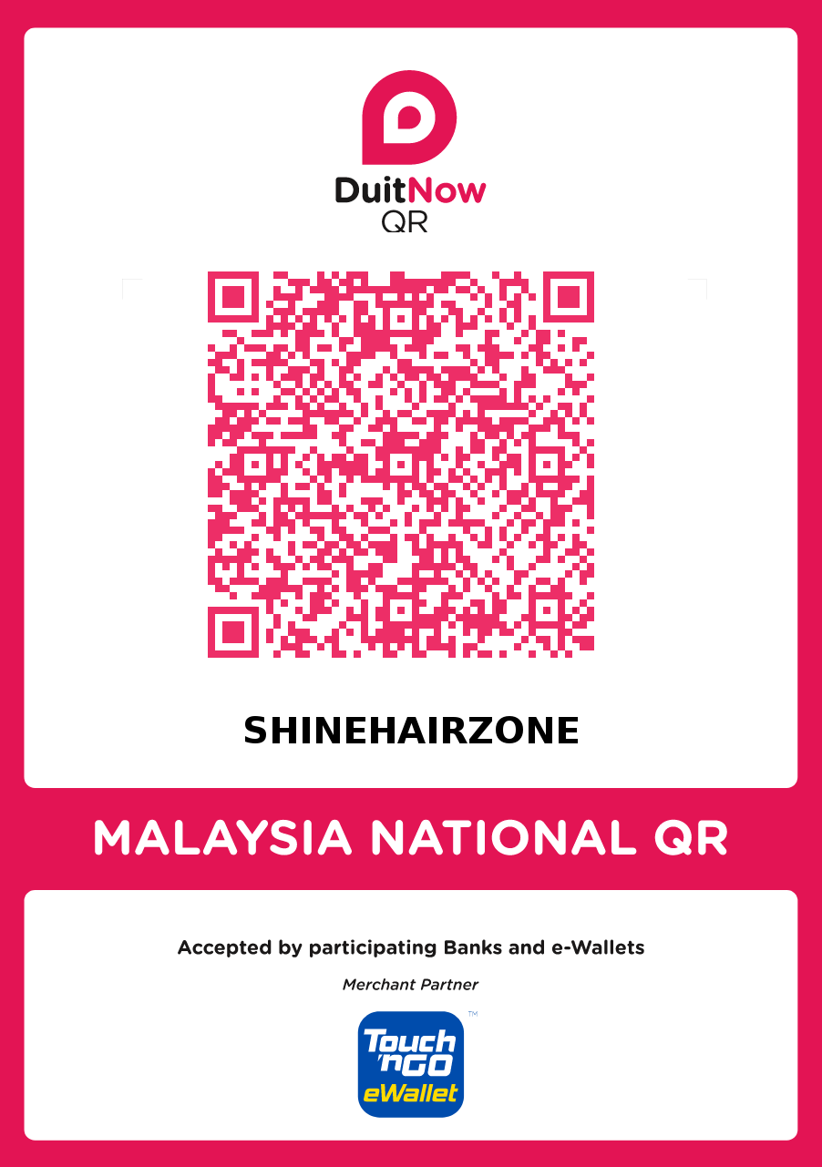DuitNow, Touch n Go eWallet and PayLah QR Pay - Shine Hair Zone