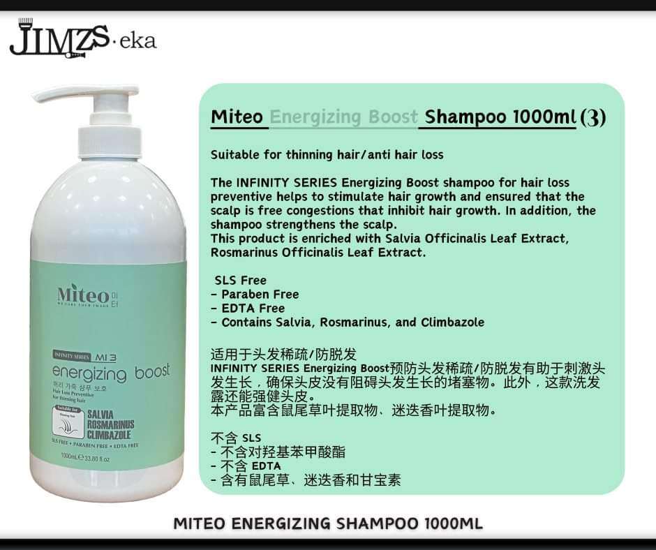 Miteo Infinity Series MI3 Energizing Boost Shampoo 1000ml - Image 4
