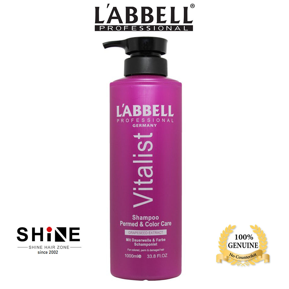 Labbell Vitalist Shampoo Permed And Color Care 1000ml curvaceous contour rambut keriting color