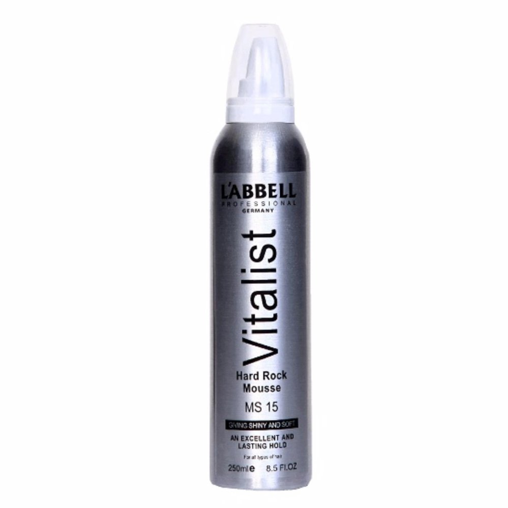 L'ABBELL Vitalist Hard Rock Mousse 250ml – Firm Hold Styling Mousse for Wet & Dry Styling – main product photo, professional hair care Malaysia